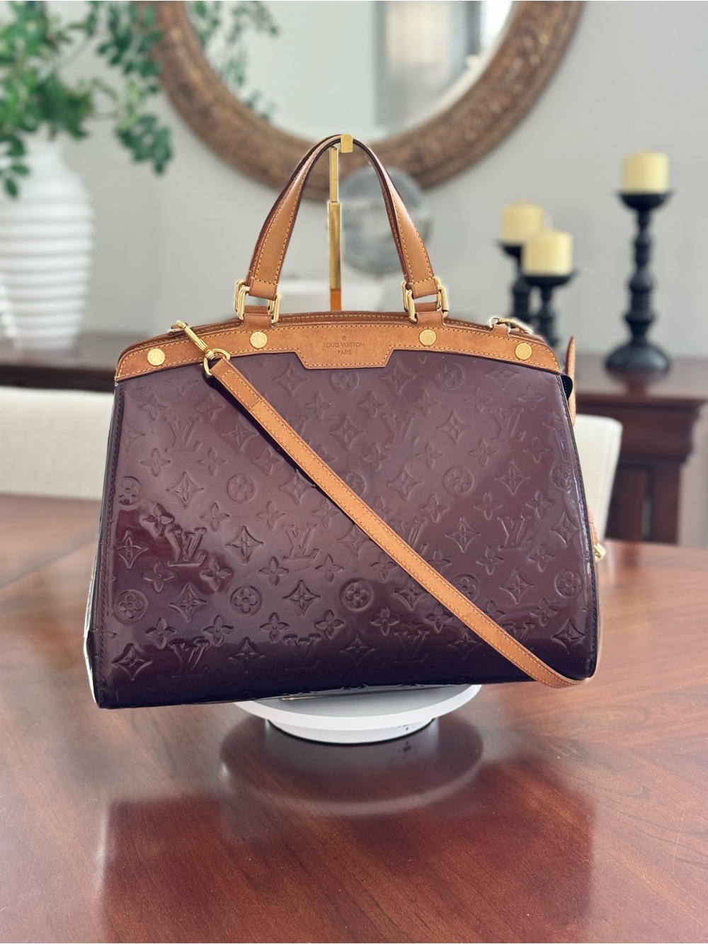 Louis Vuitton MM Brea Monogram Vernis Amarante Shoulder Bag